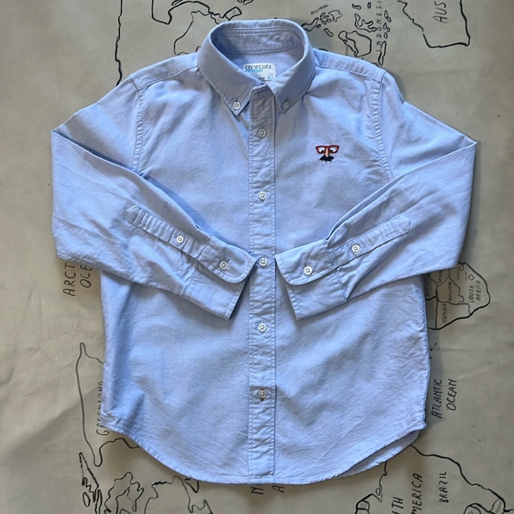 Jcrew crewcuts light blue oxford button downed shirt size 6-7 yr old